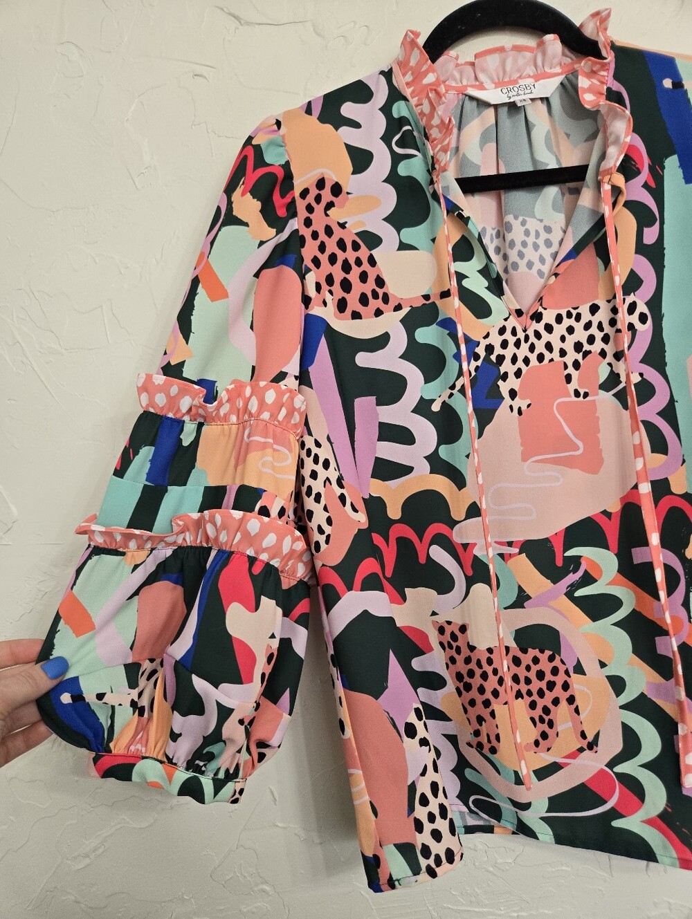 Crosby By Mollie Burch Colorful Jungle Book Long Sleeve Top, Xs View 3